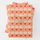 Dumpling Love Cantaloupe Wrapping Paper (In situ)