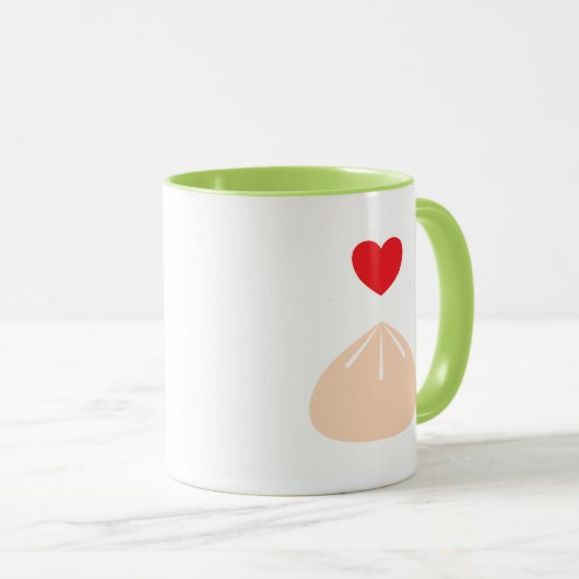 Dumpling Love Light Green 11oz. Mok (Voorkant rechts)