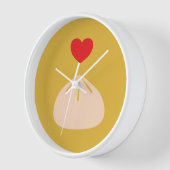 Dumpling Love Longan Wood Framed Clock (Hoek)