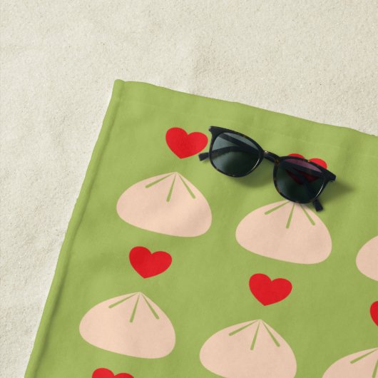 Dumpling Love Matcha Beach Towel Strandlaken (In situ)