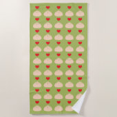 Dumpling Love Matcha Beach Towel Strandlaken (Voorkant)