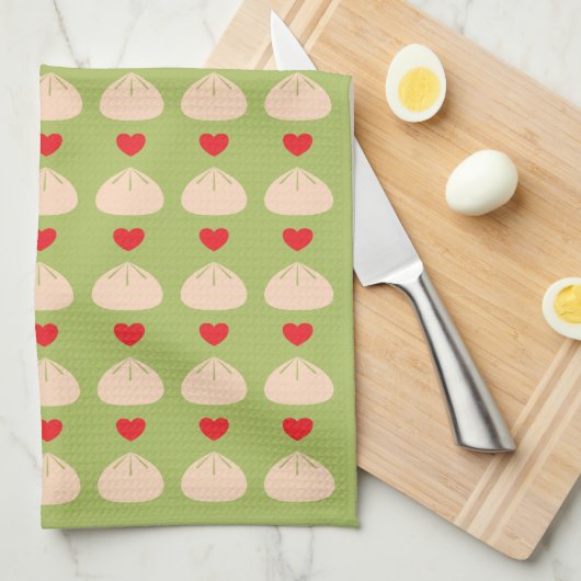 Dumpling Love Matcha Kitchen Towel Theedoek (Quarter Fold)