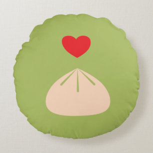 Dumpling Love Matcha Round Pillow Rond Kussen