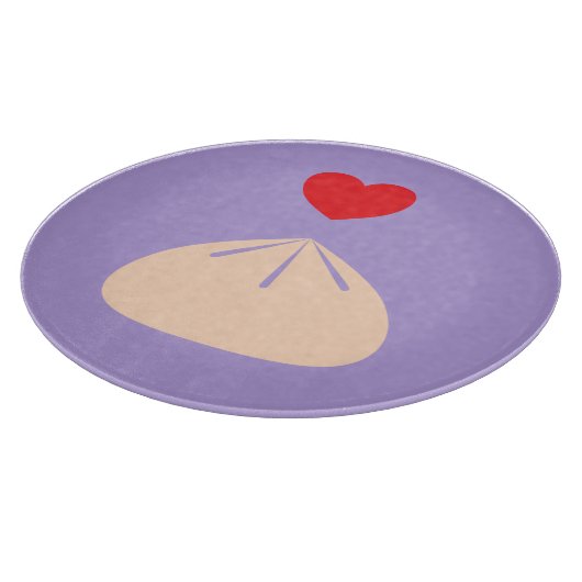 Dumpling Love Ube Glass Cutting Board Snijplank (Hoek)