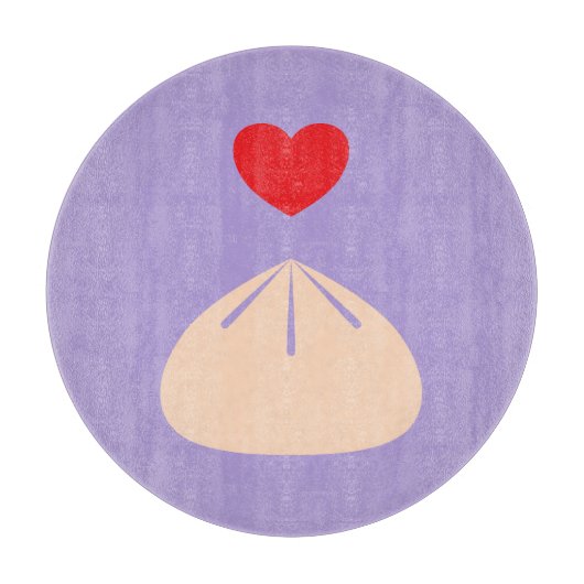 Dumpling Love Ube Glass Cutting Board Snijplank (Voorkant)