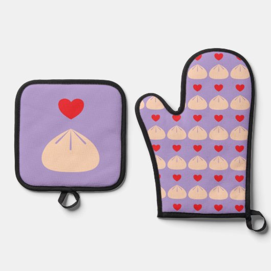 Dumpling Love Ube Ovenwant & Pannenlap Set (Voorkant)