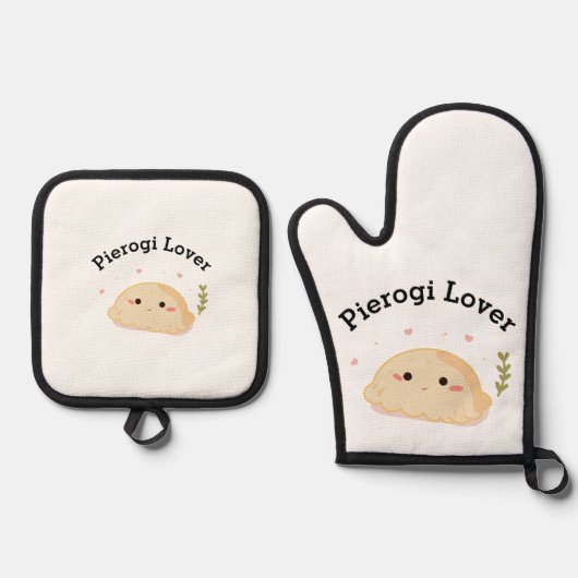 Dumpling Lover Pierogi Lover Ovenwant & Pannenlap Set (Voorkant)