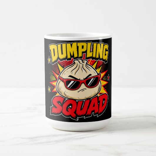 Dumpling Squad Retro Comic Pop Art Foodie Dim Sum Koffiemok (Center)