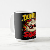 Dumpling Squad Retro Comic Pop Art Foodie Dim Sum Koffiemok (Voorkant links)