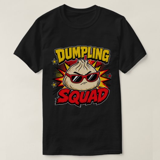 Dumpling Squad Retro Comic Pop Art Foodie Dim Sum T-shirt (Design voorkant)