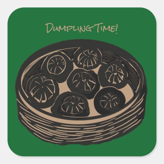 Dumpling Tijd Vierkante Sticker (Voorkant)