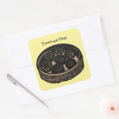 Dumpling Tijd Vierkante Sticker (Envelop)