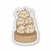 Dumpling Toren Sticker – Kawaii Stoombun Feestje  (Voorkant)