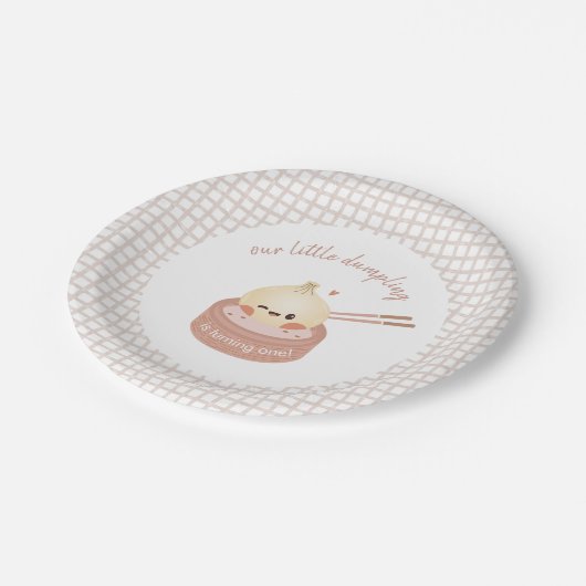 Dumpling Verjaardag Borden, Dim Sum Verjaardag Papieren Bordje (Gekanteld)