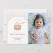 Dumpling Verjaardag Foto uitnodiging, Dim Sum Part Kaart (Voorkant)