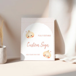 Dumpling verjaardagsteken, Dim Sum verjaardag Reclamebord Met Voetstuk