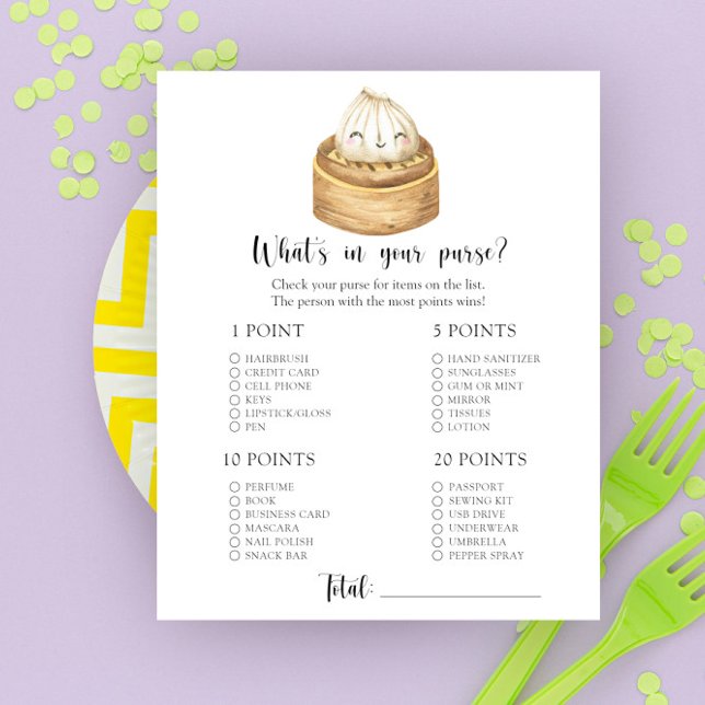 Dumpling - Wat zit er in je tas baby shower spel (Creator heeft geüpload)