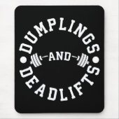 Dumplings en Deadlifts - Funny Workout Muismat (Voorkant)