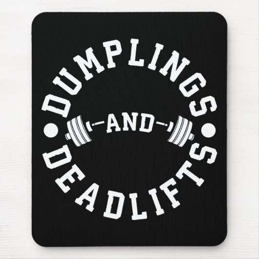 Dumplings en Deadlifts - Funny Workout Muismat (Voorkant)