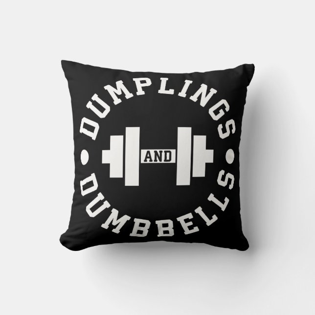 Dumplings en Dumbbells - Bulking - Funny Novelty Kussen (Voorkant)