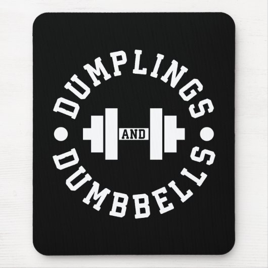 Dumplings en Dumbbells - Bulking - Funny Novelty Muismat (Voorkant)