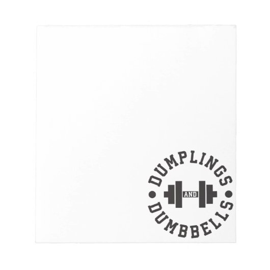 Dumplings en Dumbbells - Bulking - Funny Novelty Notitieblok (Voorkant)