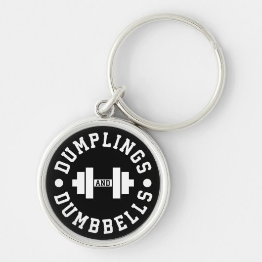Dumplings en Dumbbells - Bulking - Funny Novelty Sleutelhanger (Voorkant)