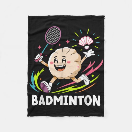 Dumplings Play Badminton Chopstick Wrap Cuisine SP Fleece Deken (Voorkant)
