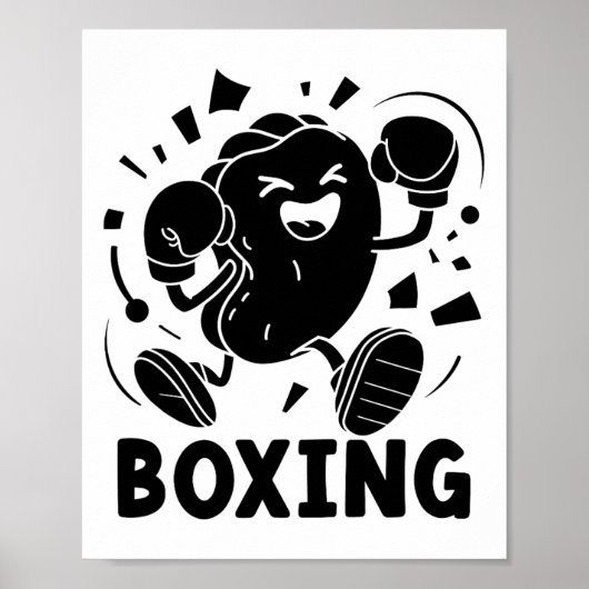 Dumplings Play Boxing Chopstick Wrap Cuisine Sport Poster (Voorkant)