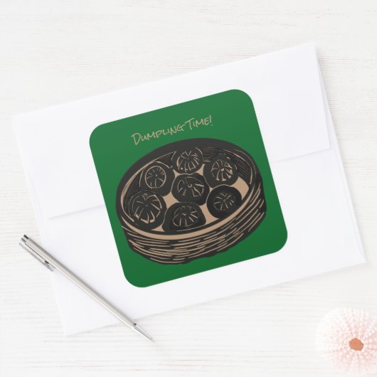 Dumplingtijd Vierkante Sticker (Envelop)