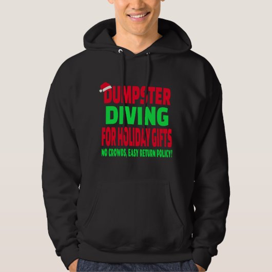 Dumpster Duiken Kerstmis Santa Hat Hoodie (Voorkant)