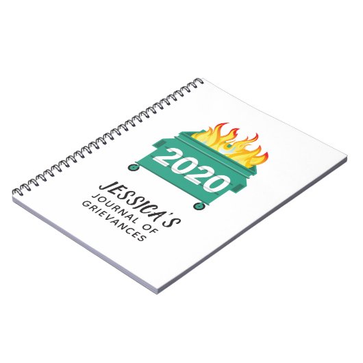 Dumpster Fire 2020 gepersonaliseerd grappig tijdsc Notitieboek (Linkerzijde)