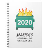 Dumpster Fire 2020 gepersonaliseerd grappig tijdsc Notitieboek (Voorkant)