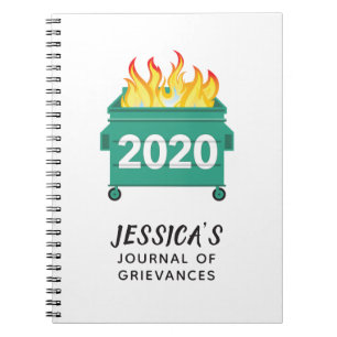 Dumpster Fire 2020 gepersonaliseerd grappig tijdsc Notitieboek