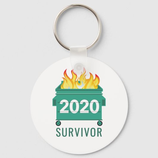 Dumpster Fire 2020 grappig gepersonaliseerd Sleutelhanger (Voorkant)