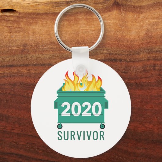 Dumpster Fire 2020 grappig gepersonaliseerd Sleutelhanger (Voorkant)