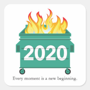 Dumpster Fire 2020 grappige offerte aangepaste tag Vierkante Sticker