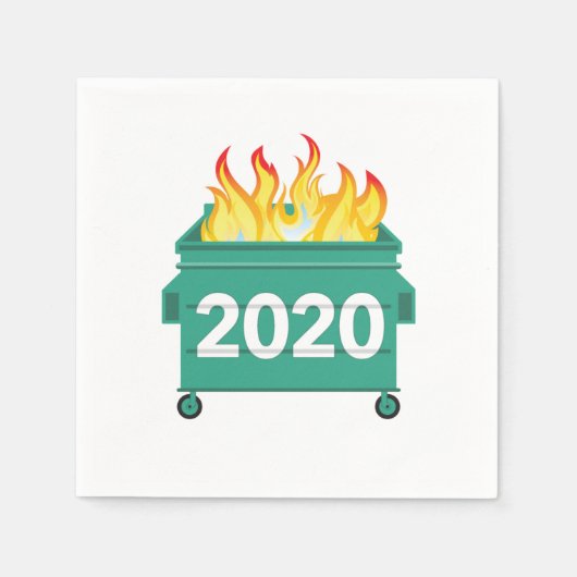 Dumpster Fire 2020 grappige oudejaarsavond Servet (Voorkant)