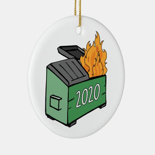 Dumpster Fire 2020 Keramisch Ornament (Rechts)