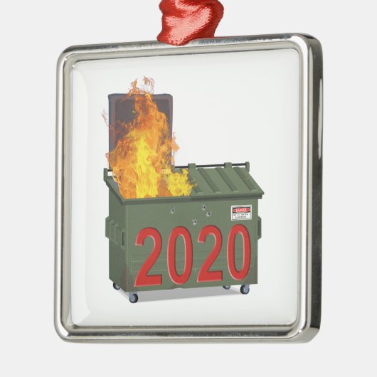 Dumpster Fire 2020 Metalen Ornament (Links)
