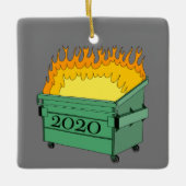 Dumpster Fire Ceramic Ornament 2020 (Voorkant)