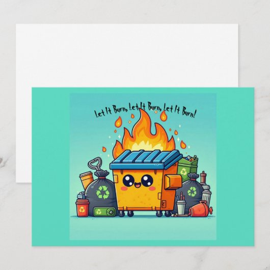 Dumpster Fire Feestdagenkaart (Voorkant / Achterkant)