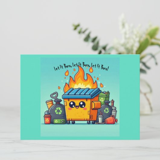 Dumpster Fire Feestdagenkaart (Staand voorkant)