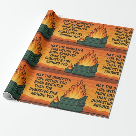 Dumpster Fire Gift Wrap Cadeaupapier (Uitgerold)
