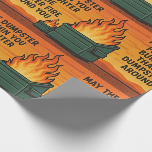 Dumpster Fire Gift Wrap Cadeaupapier (Hoek)