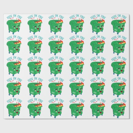 Dumpster Fire Hehe Ik ben goed 2020 eenden Cadeaupapier (Vlak)