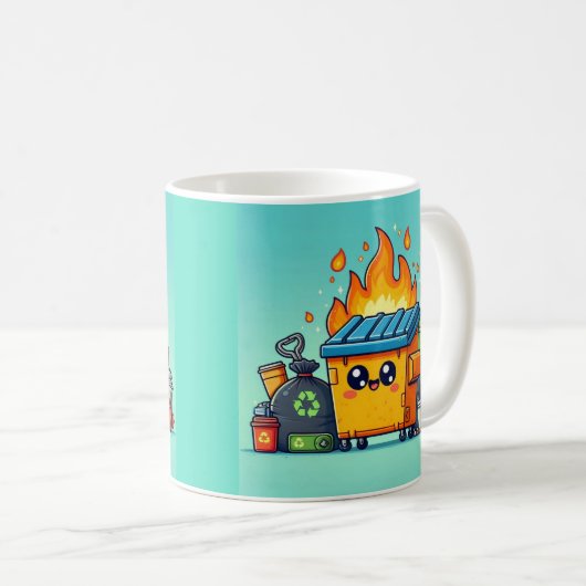 Dumpster Fire Koffiemok (Voorkant rechts)