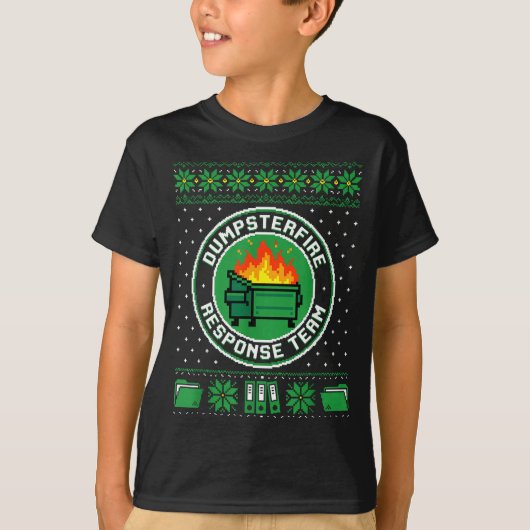 Dumpster Fire Resnse Team Funny Office Holiday Xel T-shirt (Voorkant)