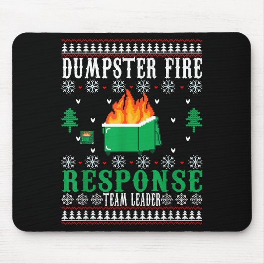 Dumpster Fire Resnse Team Leader Christmas Ugly Sw Muismat (Voorkant)