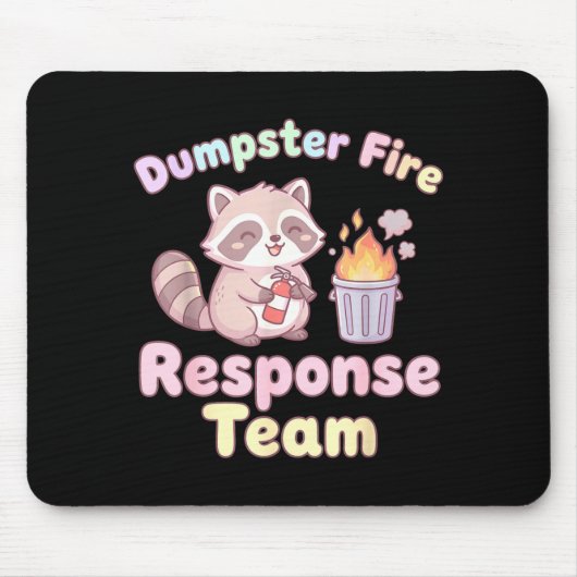 Dumpster Fire Resnse Team Raccoon Kawaii  Muismat (Voorkant)